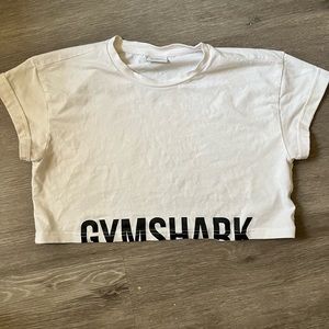 white Gymshark Cropped T shirt